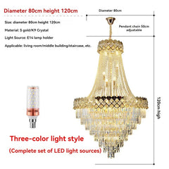 Tiered Crystal Waterfall Chandelier with Gold Finish Metal Frame