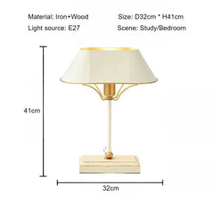 Black Cone Shade Metal Table Lamp with Gold Accents and Drum Base