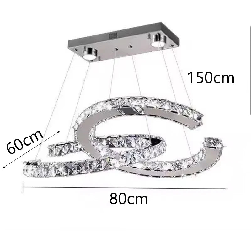 Chandelier with dimensions labeled on a white background