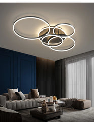 Modern Gold Interlocking Rings Flush Mount Ceiling Light Fixture