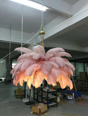 Feather Pendant Light Gold Finish Tiered Design