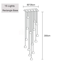 Crystal Ball Cascading Pendant Light Fixture Floral Stems Glass Shades
