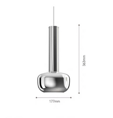 Chandelier with dimensions labeled on a white background