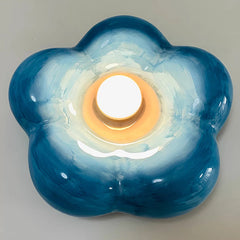 Ceramic Petal Wall Sconce Pink Blue Gradient Light