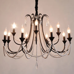 Black Candelabra Crystal Multi-Arm Chandelier