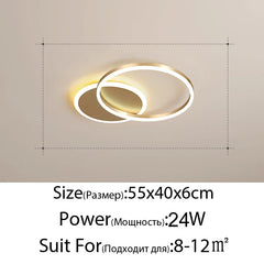 Modern Gold Interlocking Rings Flush Mount Ceiling Light Fixture