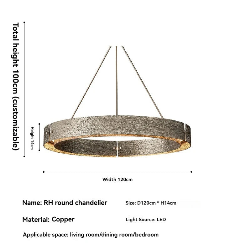 Chandelier with dimensions and specifications on a white background