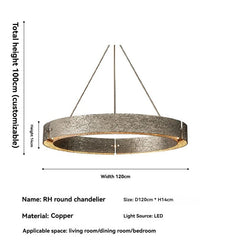 Chandelier with dimensions and specifications on a white background