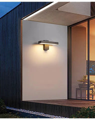 Rotatable LED Wall Sconce with Motion Sensor - Modern Exterior Light