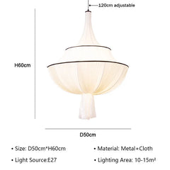 Fabric Pleated Tiered Pendant Light