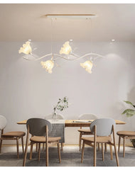 Green Floral Chandelier Acrylic Flower Pendant Light
