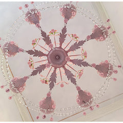 Pink Floral Rose Crystal Chandelier Pendant Light