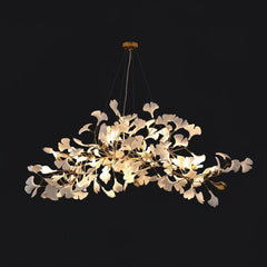 Gold Ginkgo Leaf Cluster Pendant Light Modern Accent