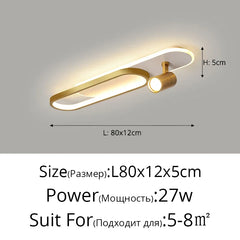 Modern Linear Spotlight Ceiling Lamp with Oval Accent