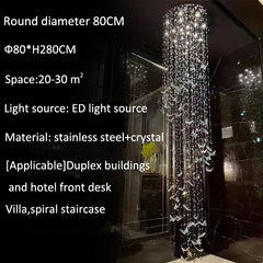 Chandelier with specifications on a dark background