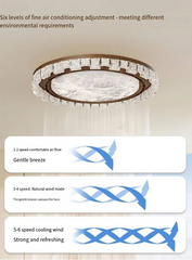 Ceiling light fixture with air conditioning adjustment levels on a beige wall.