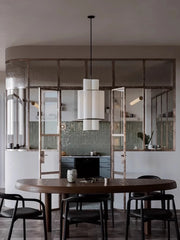 Tiered Gold Frame Pendant Light with Frosted Acrylic Shades