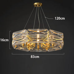 Gold Frame Geometric Crystal Chandelier Pendant Light Fixture