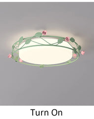 Green Flower Flush Mount Ceiling Light for Children's Room
