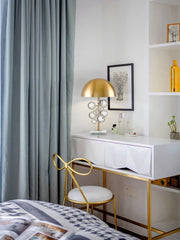 Gold Crystal Globe Cluster Table Lamp with Marble Base