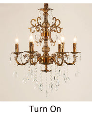 Coppery Multi-Arm Crystal Chandelier