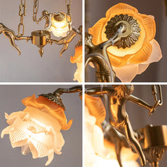 Copper Flower Angel Chandelier