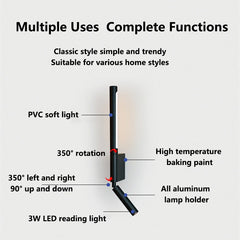 Adjustable LED Wall Sconce Modern Bedside Reading Light