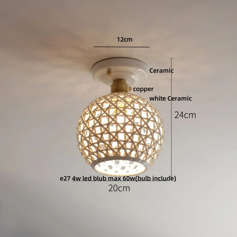 Ceiling light fixture with dimensions labeled on a plain background