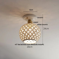 Ceiling light fixture with dimensions labeled on a plain background