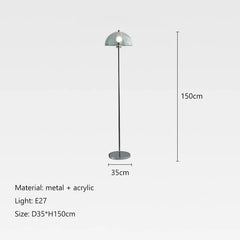 Modern Mushroom Shape Floor Lamp with Metal Finish