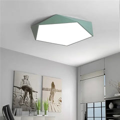 Modern Geometric Faceted Flush Mount Ceiling Light Fixture