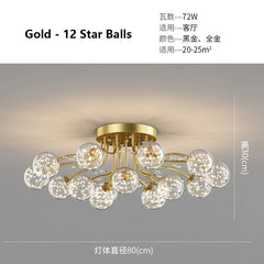 Gold Floral Crystal Chandelier Semi-Flush Mount Light