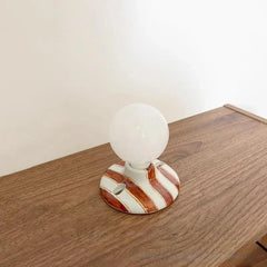 Striped Ceramic Sconce Light Fixture with Frosted Globe Shade