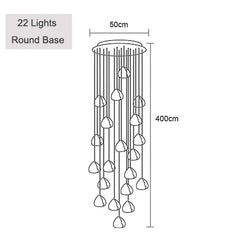 Crystal Ball Cascading Pendant Light Fixture Floral Stems Glass Shades