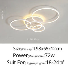 Modern Gold Interlocking Rings Flush Mount Ceiling Light Fixture