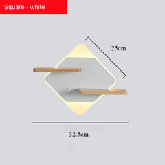 Modern Wood Shelf LED Wall Sconce with USB Charger