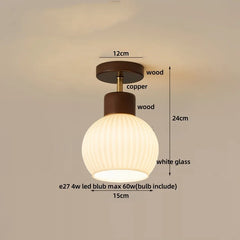 Ceiling light fixture with dimensions and material labels on a neutral background