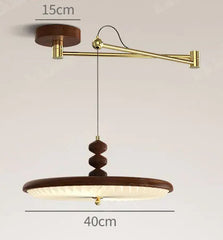 Ceiling light fixture with specifications and features on a gray background