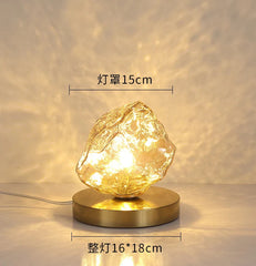 Decorative lamp with dimensions and parameter details on a neutral background