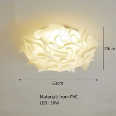 White Petal Flush Mount Light Modern Flower Ceiling Lamp
