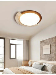 Oval Flush Mount Light with Stone Accent and Gold Metal Frame