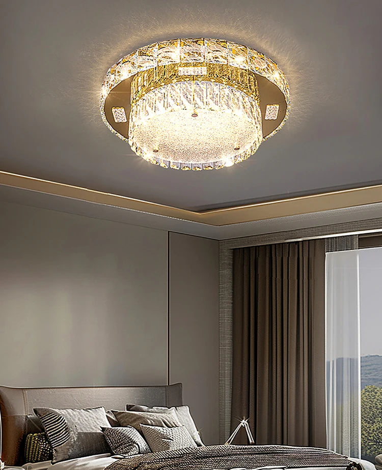 Modern ceiling light fixture in a bedroom setting