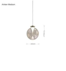 Glass Globe Pendant Light with Brushed Gold Metal Frame Accents