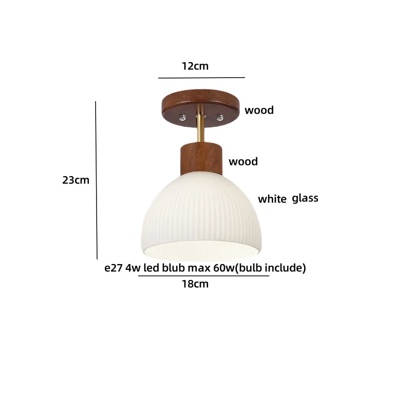 Ceiling light fixture with dimensions and material labels on a white background