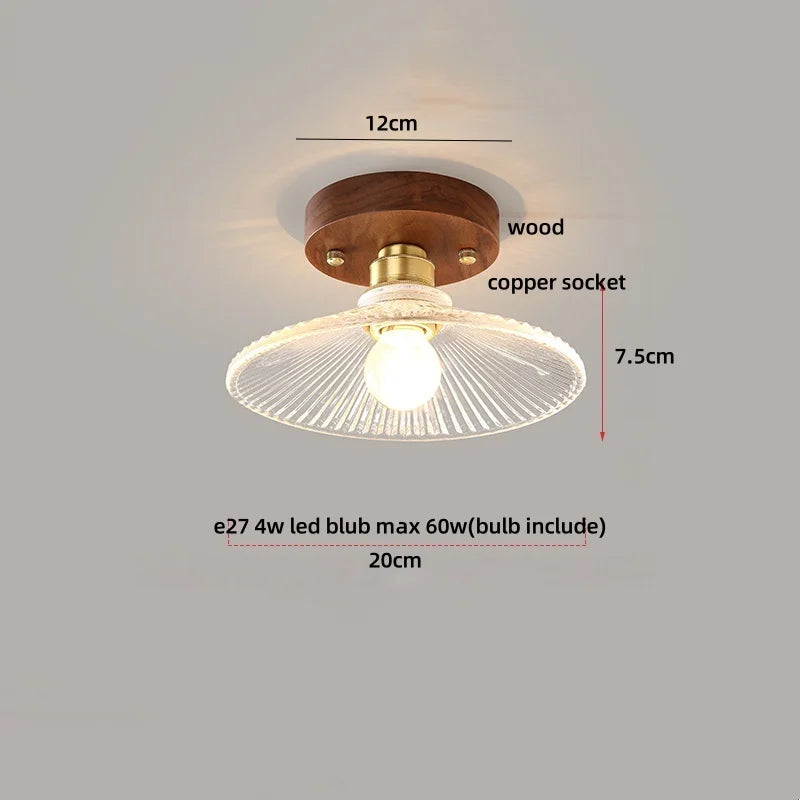 Ceiling light fixture with dimensions labeled on a gray background