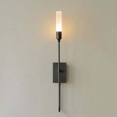 Modern Gold Metal Arc Wall Sconce with Frosted Glass Shade