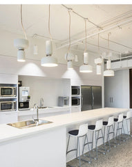 Matte Black Dome Pendant Light with Contrasting Cord