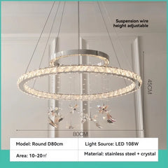 Crystal Ring Chandelier K9 Crystal Cascade Pendant Light