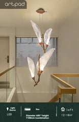 Leaf Resin Staircase Pendant Chandelier