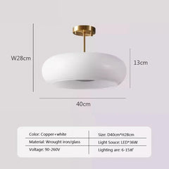 Brass Glass Dome Semi-Flush Mount Light with Yellow Shade
